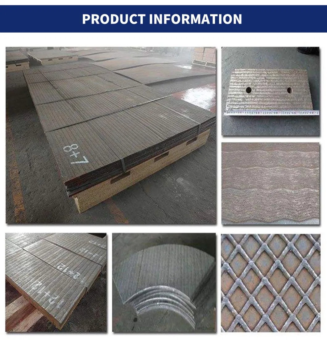 Mn13 Nm360 Nm400 Nm450 Nm500 Nm550 Nm600 High Wear Resistant Performance High Chromium Carbide Overlay Surfacing Wear Plate Bimetal Wear Plate